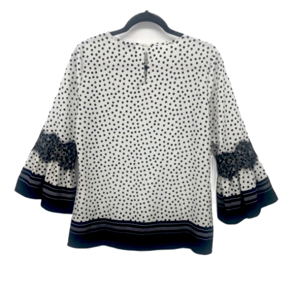 Karl Lagerfield Polka Dot Bell Sleeve Top - Picture 5 of 5